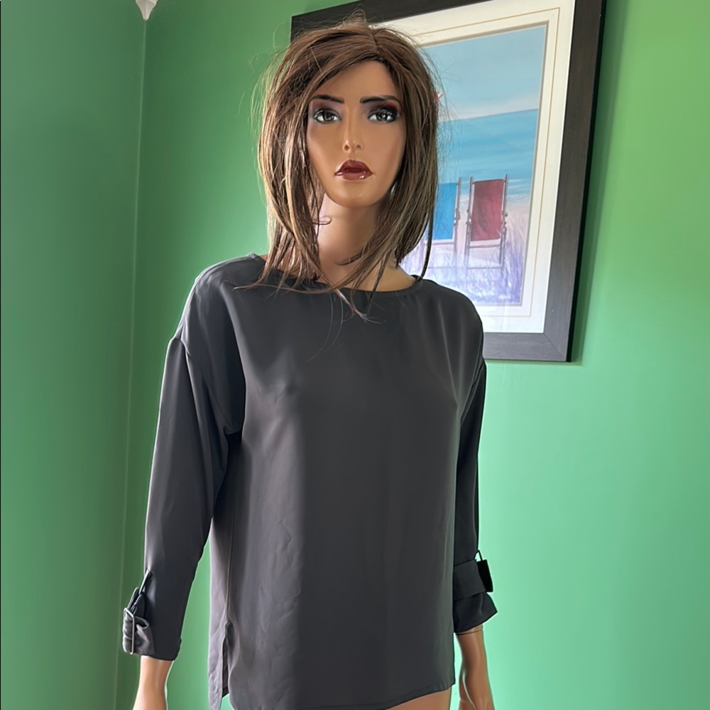 🤍🤍NIC+ZOE Gray Relaxed 3/4 Sleeve Blouse🤍🤍